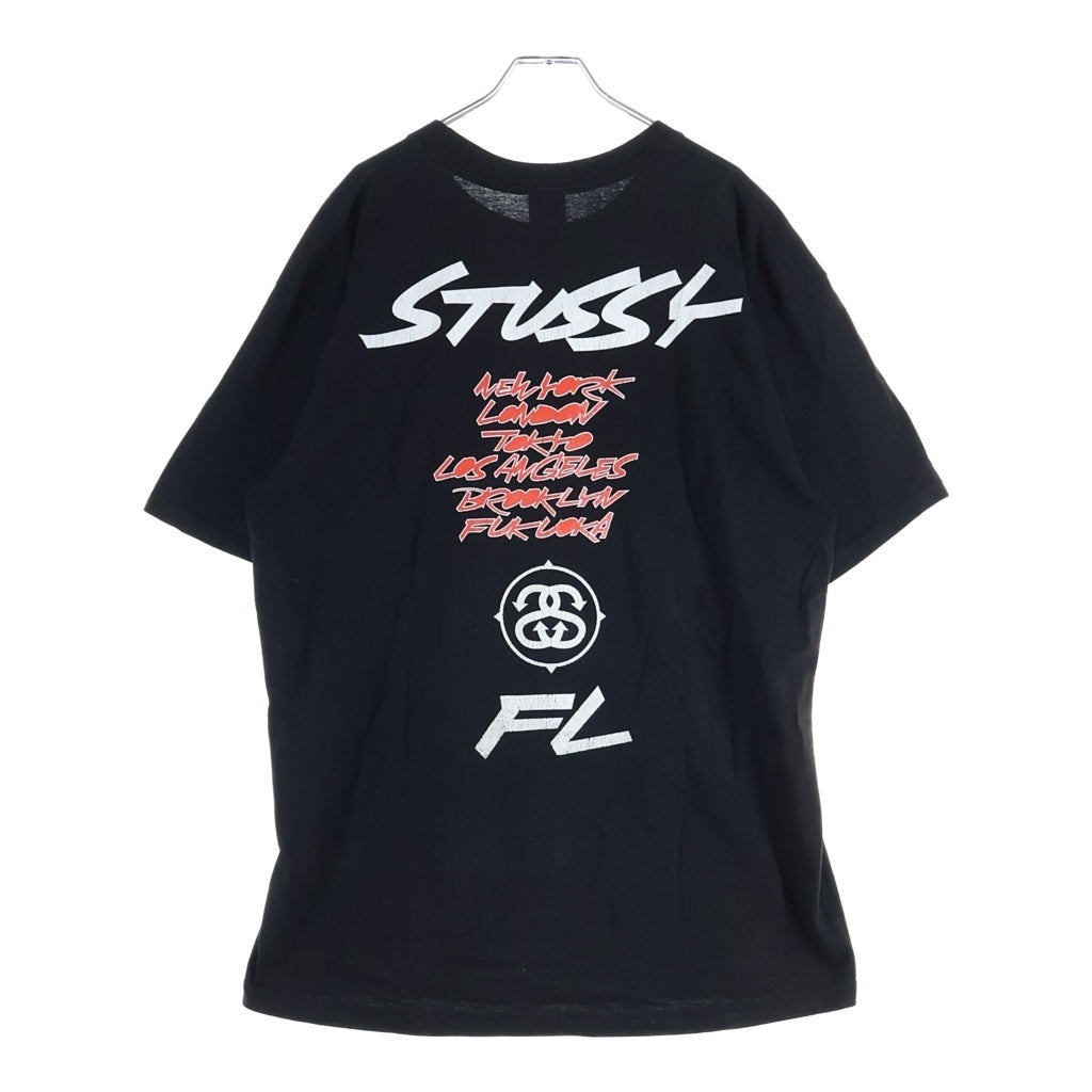 STUSSY(ステューシー) 00S VINTAGE FUTURA WORLD TOUR PLINT TEE ヴィンテージ フューチュラ ワールドツアー 両面プリント クルーネック半袖Tシャツ カットソー ブラック
