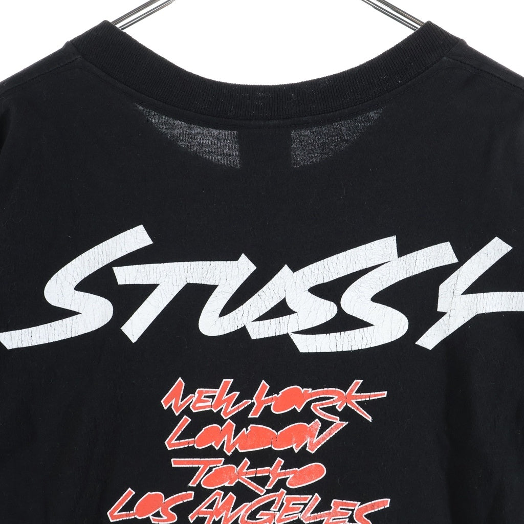STUSSY(ステューシー) 00S VINTAGE FUTURA WORLD TOUR PLINT TEE ヴィンテージ フューチュラ ワールドツアー 両面プリント クルーネック半袖Tシャツ カットソー ブラック