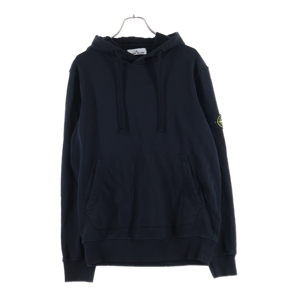 STONE ISLAND(ストーンアイランド) ORGANIC COTTON FLEECE HOODIE SWEATER アームコンパスロゴワッペン プルオーバースウェットパーカー ブラック K2S15G100062 S0051