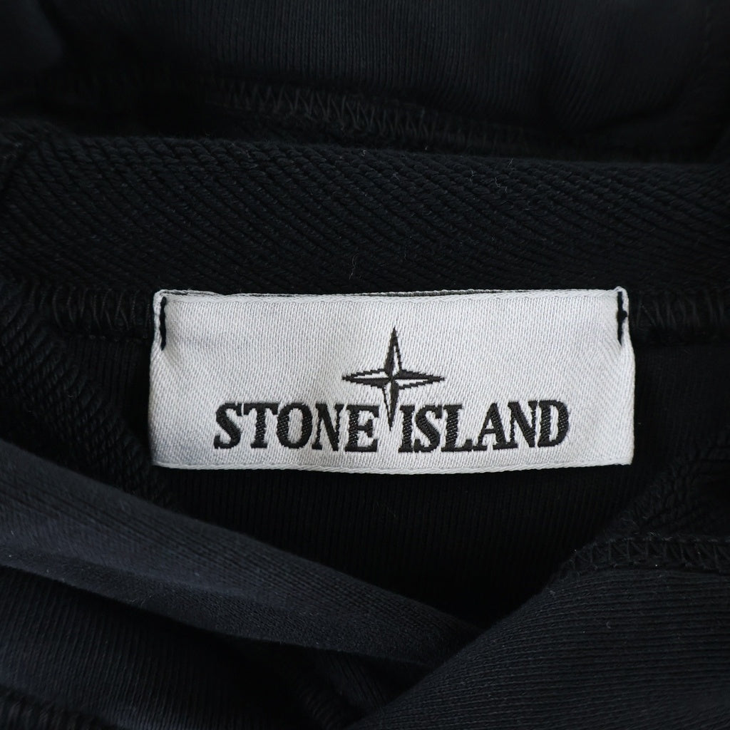 STONE ISLAND(ストーンアイランド) ORGANIC COTTON FLEECE HOODIE SWEATER アームコンパスロゴワッペン プルオーバースウェットパーカー ブラック K2S15G100062 S0051