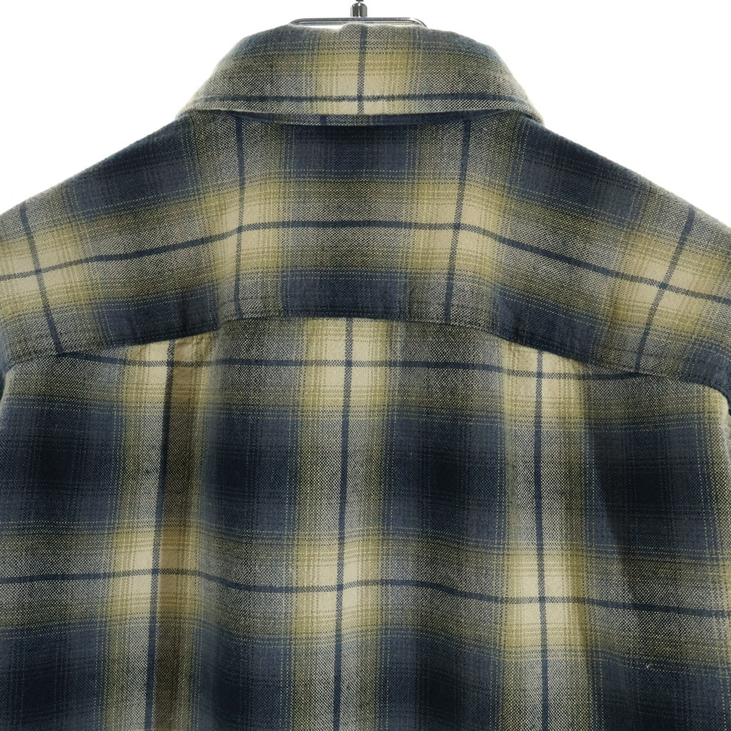 RRL(ダブルアールエル) フロントポケット オンブレチェック 長袖シャツ ブルー/イエロー 782678970001