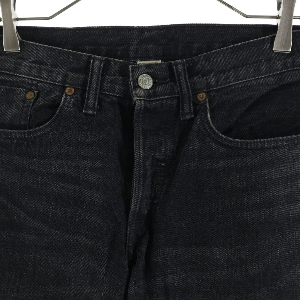 RRL(ダブルアールエル) ヴィンテージ加工 ロゴパッチ ボタンフライ デニムパンツ ブラック 782611681001