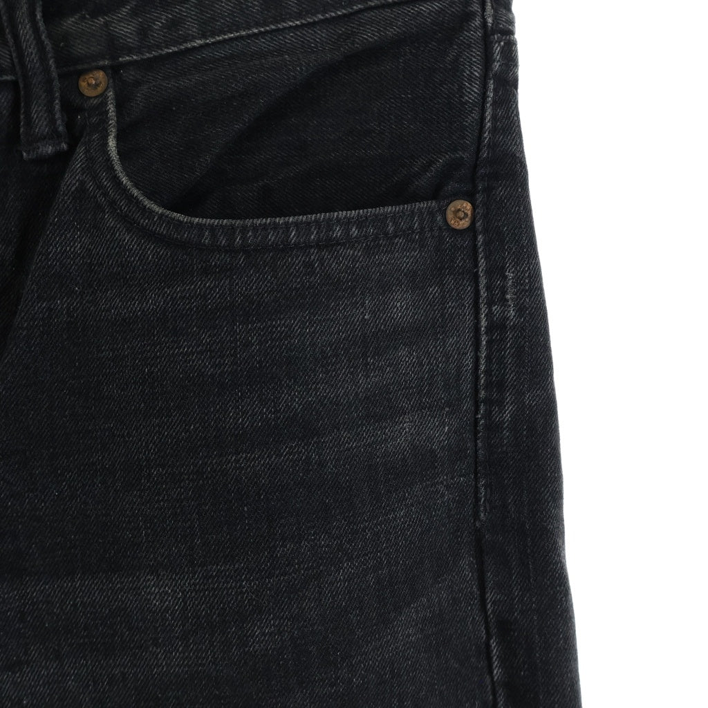 RRL(ダブルアールエル) ヴィンテージ加工 ロゴパッチ ボタンフライ デニムパンツ ブラック 782611681001