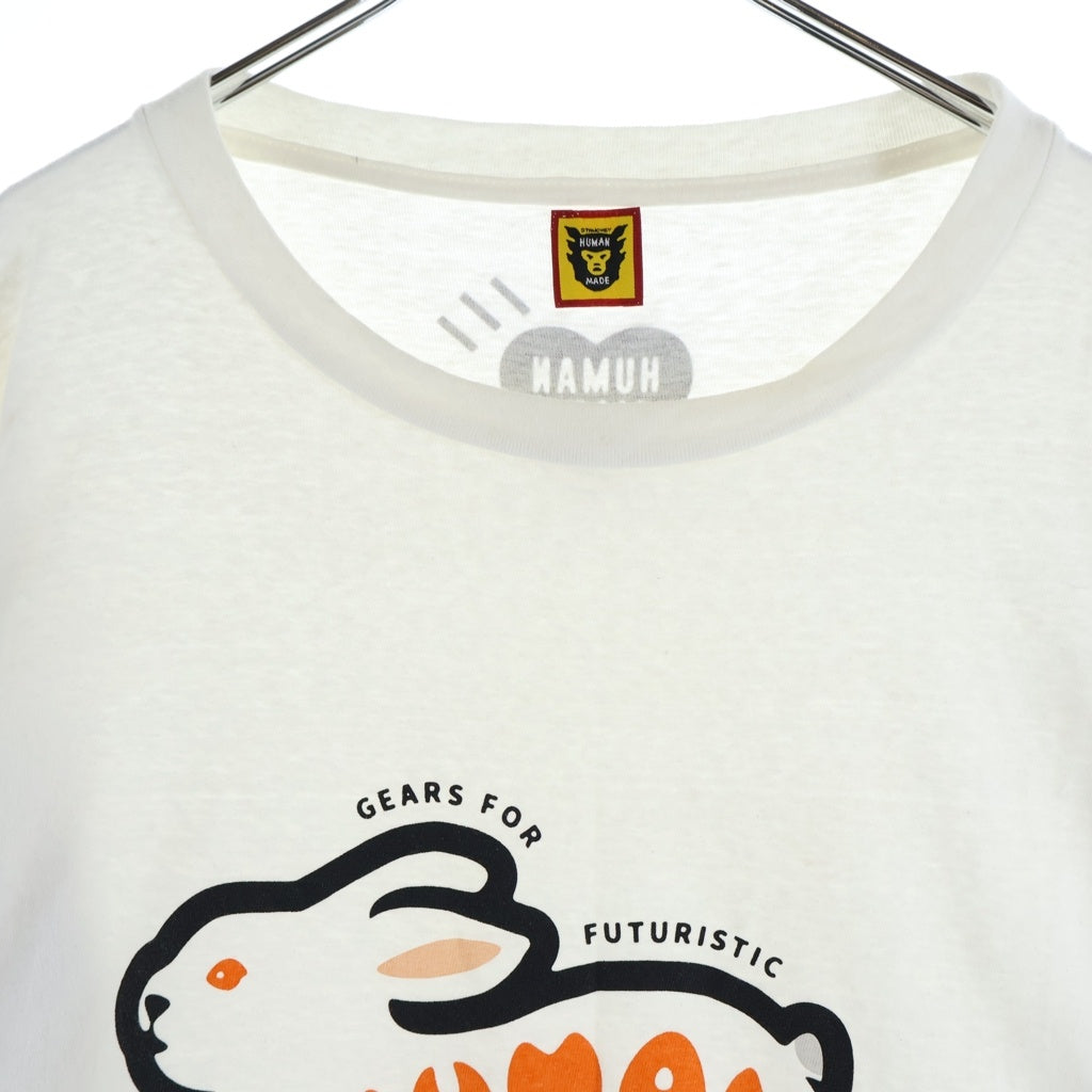 HUMAN MADE(ヒューマンメイド) 22AW RABBIT L/S T-SHIRT ラビットロゴプリント ロングスリーブ 長袖Tシャツ カットソー ホワイト