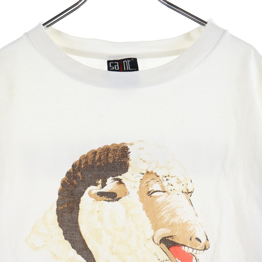 SAINT MICHAEL(セントマイケル) 21AW SHEEP HEAVEN Tee シープヘブン フロントプリント半袖Tシャツ カットソー ホワイト SM-A21-0000-008