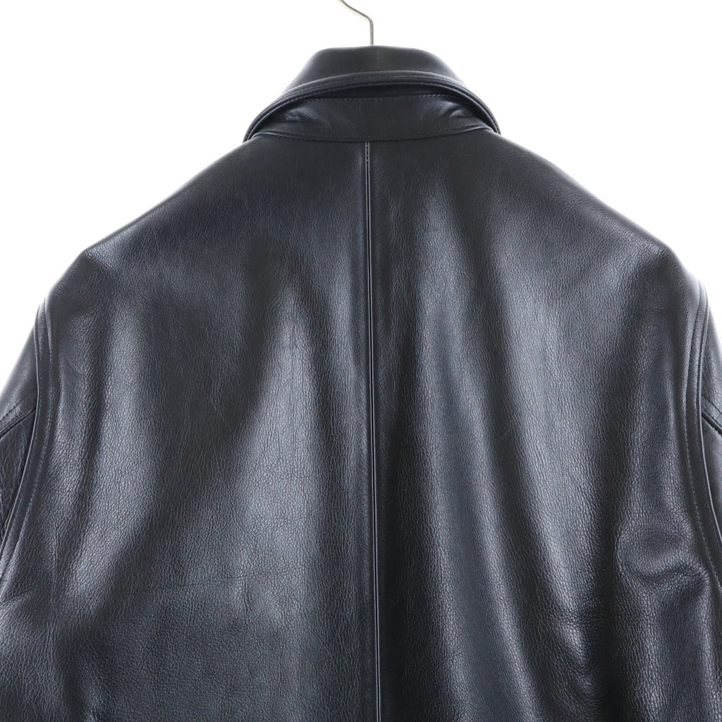 WACKO MARIA(ワコマリア) SINGLE RIDERS LEATHER JACKET 裏地 パイソン柄 シングルライダース カウレザージャケット ブラック