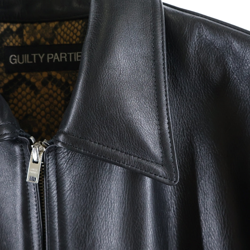 WACKO MARIA(ワコマリア) SINGLE RIDERS LEATHER JACKET 裏地 パイソン柄 シングルライダース カウレザージャケット ブラック