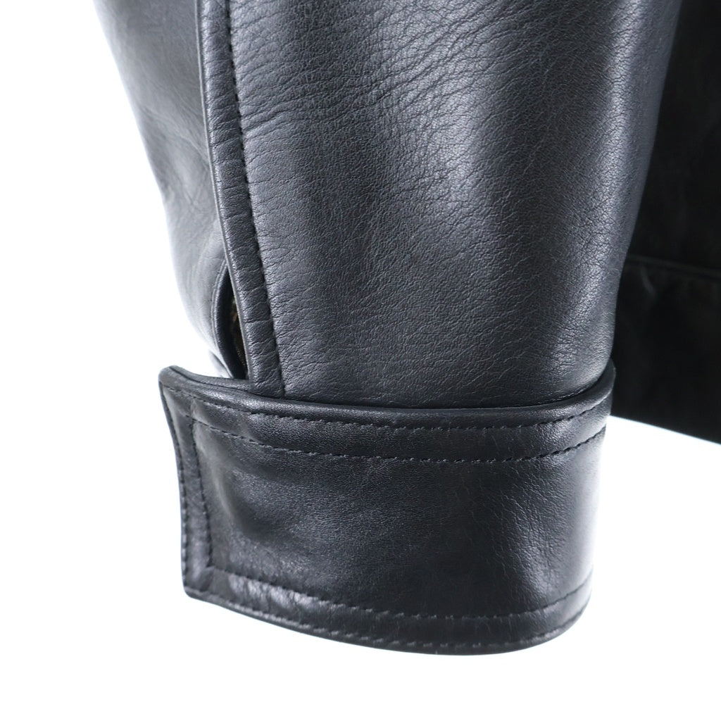 WACKO MARIA(ワコマリア) SINGLE RIDERS LEATHER JACKET 裏地 パイソン柄 シングルライダース カウレザージャケット ブラック
