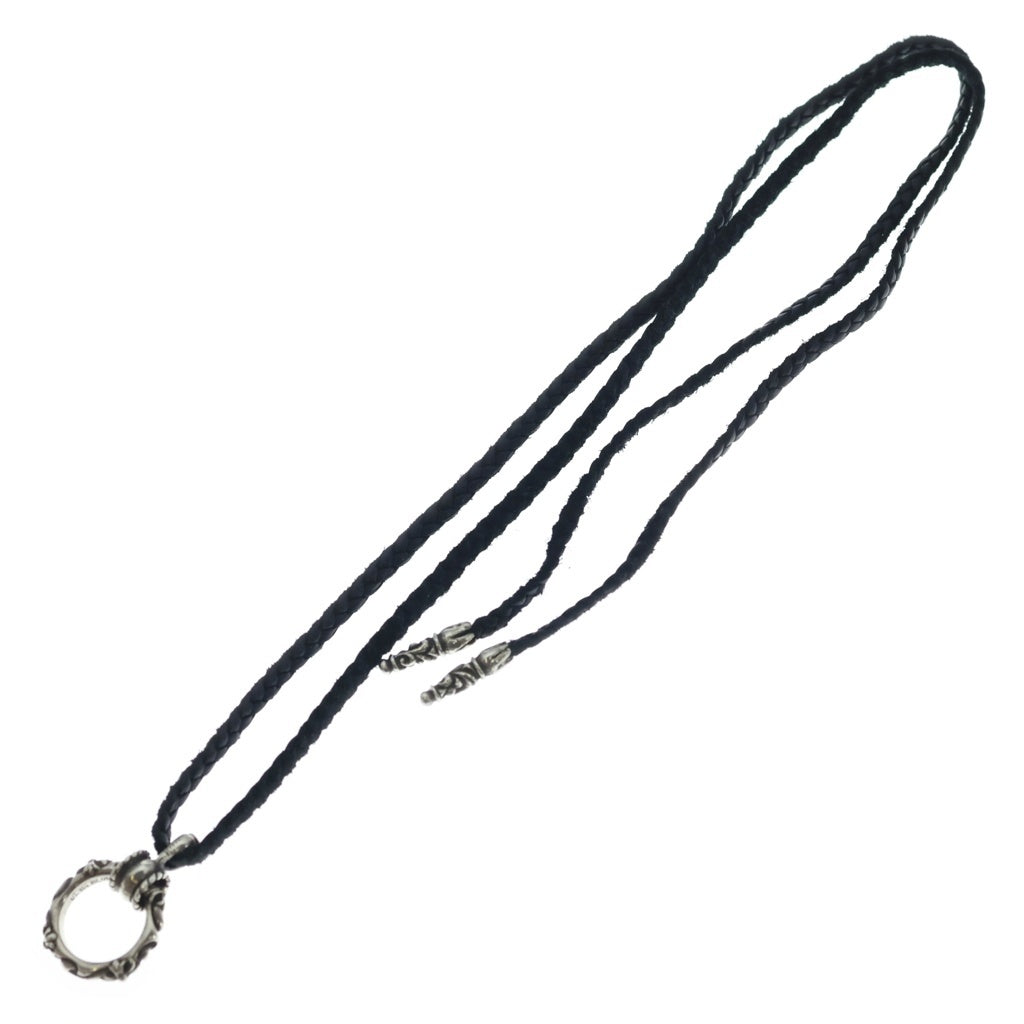 CHROME HEARTS(クロムハーツ) EWLP SBTBAND モチーフアイウェアループ Wレザーブレイド SBTバンドリング ペンダント ネックレス シルバー