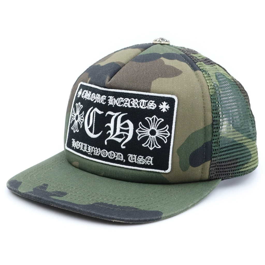 CHROME HEARTS(クロムハーツ) TRUCKER CAP トラッカーキャップ CHパッチ クロスボール カモフラ メッシュ帽子 カーキ