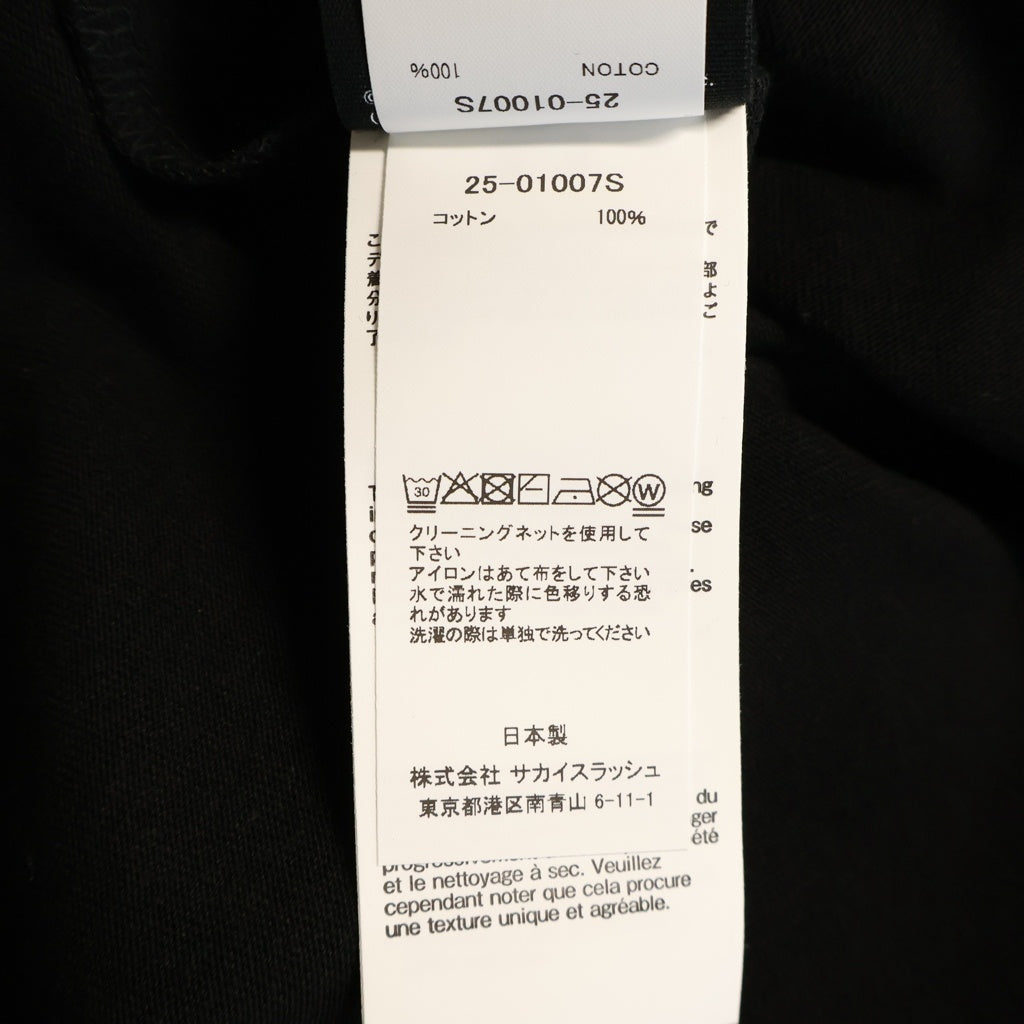 Sacai(サカイ) 25AW WHERE THE WILD THINGS ARE T-Shirt 25-01007S ザ ワイルド シングス フロントプリント半袖Tシャツ カットソー ブラック