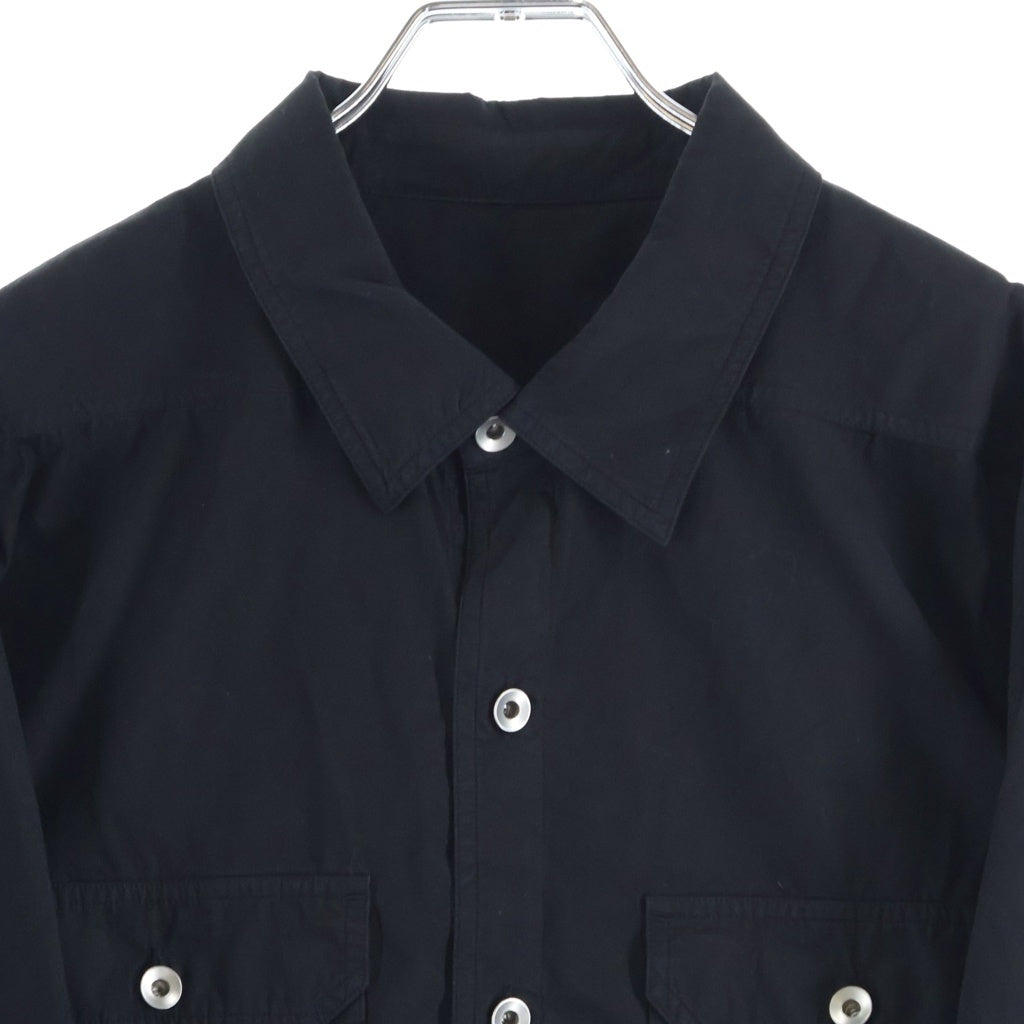 DRKSHDW(ダークシャドウ) Cape Sleeve Cropped Outer Shirt DS01D1702-P ケープスリーブクロップドアウターシャツ ブラック