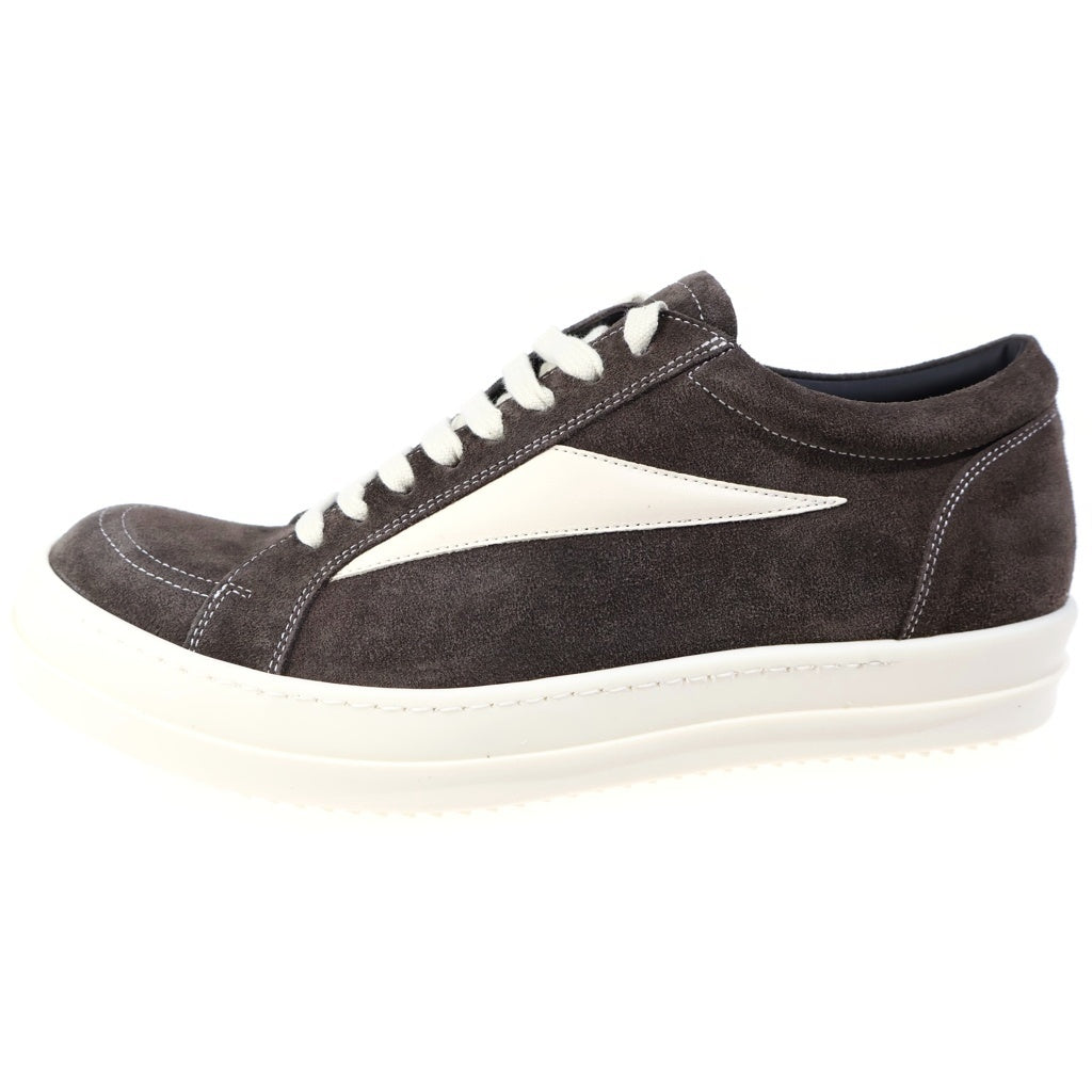Rick Owens(リックオウエンス) LVSLCO VINTAGE SNEAKS スウェード ヴィンテージ ローカットスニーカー ブラウン/ホワイト RU02F4897