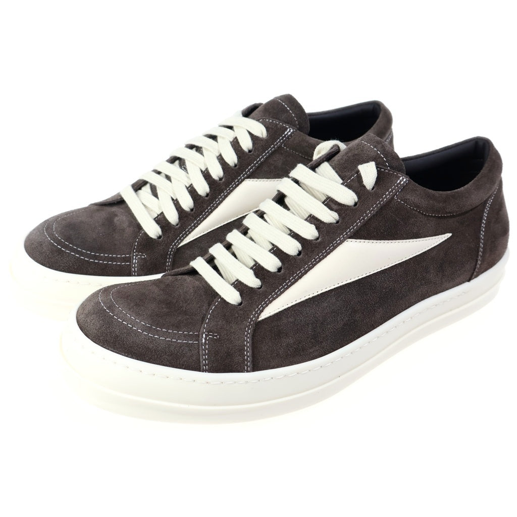 Rick Owens(リックオウエンス) LVSLCO VINTAGE SNEAKS スウェード ヴィンテージ ローカットスニーカー ブラウン/ホワイト RU02F4897