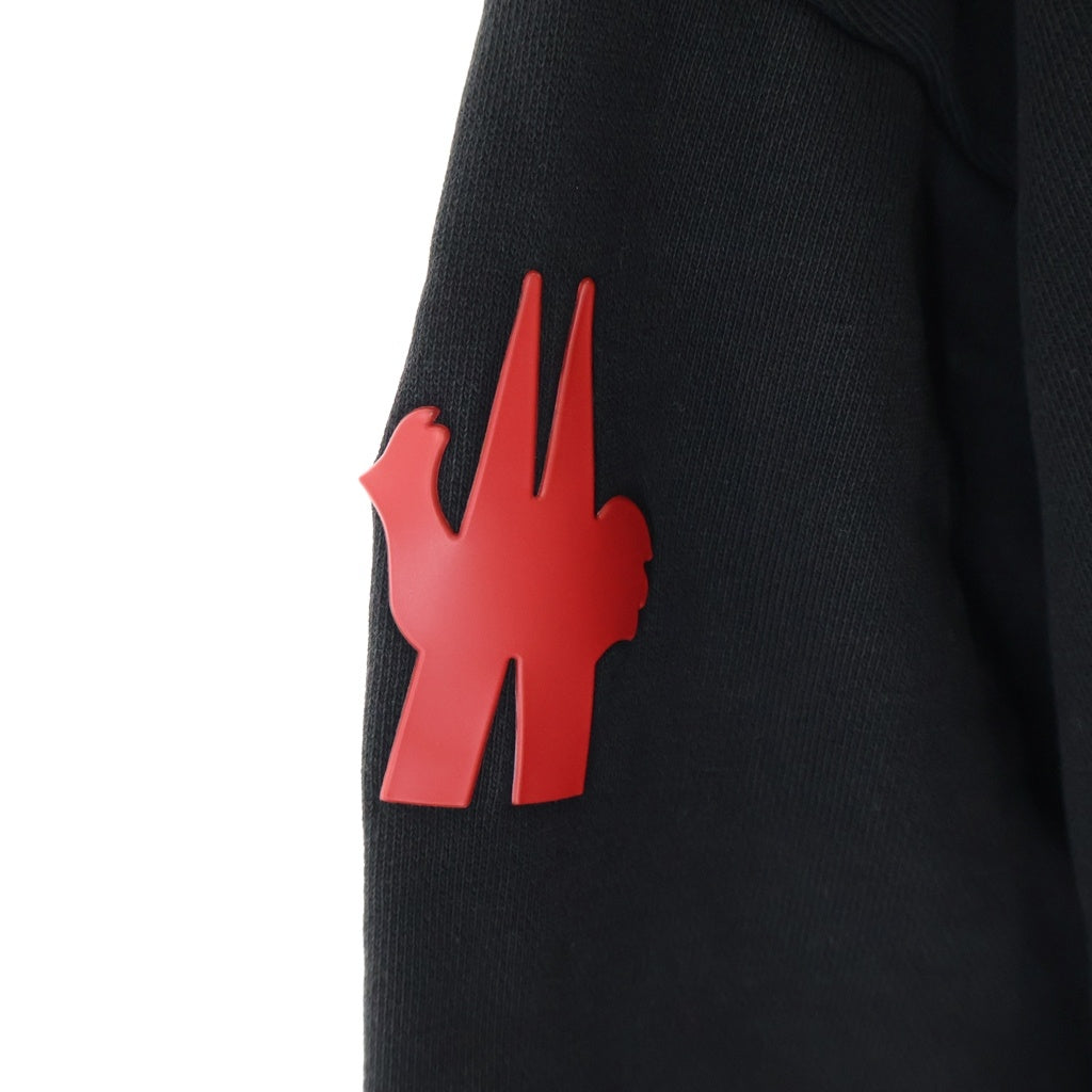 MONCLER(モンクレール) 22AW CAPPUCCIO HOODIE SWEATER フロントプリント プルオーバースウェットパーカー フーディ ブラック H20978G00025 80451
