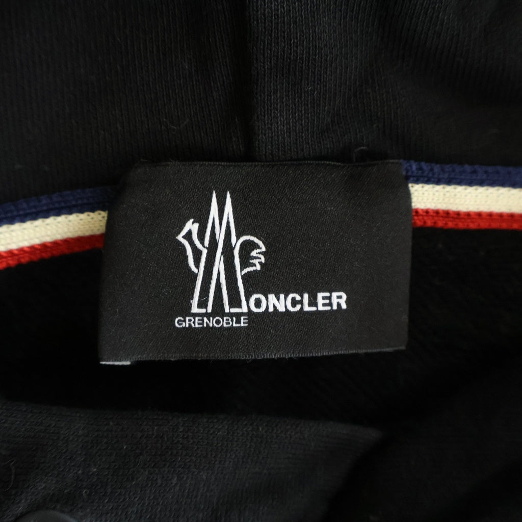 MONCLER(モンクレール) 22AW CAPPUCCIO HOODIE SWEATER フロントプリント プルオーバースウェットパーカー フーディ ブラック H20978G00025 80451