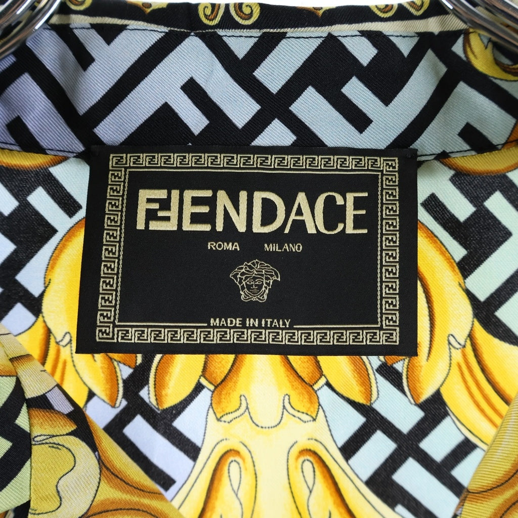 VERSACE(ヴェルサーチ) ×FENDI SILK S/S SHIRTS フェンディ ズッカ柄 シルク 半袖シャツ ショートスリーブ マルチカラー 1006412 1A04381