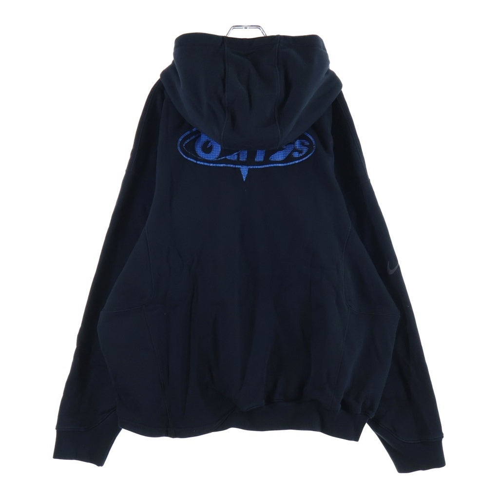 OFF-WHITE(オフホワイト) NIKE FLEECEC HOODIE × ナイキ フリース フーディ スウェットプルオーバーパーカー ネイビー DN1760-010