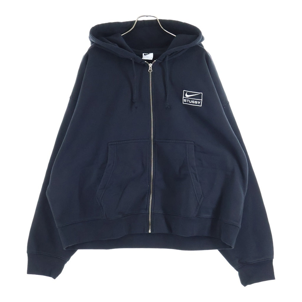 NIKE(ナイキ) STUSSY STONE WASHED FLEECE ZIP HOODIE FJ9175-010 × ストゥーシー ストーン ウォッシュド フリース ジップフーディーパーカー ブラック
