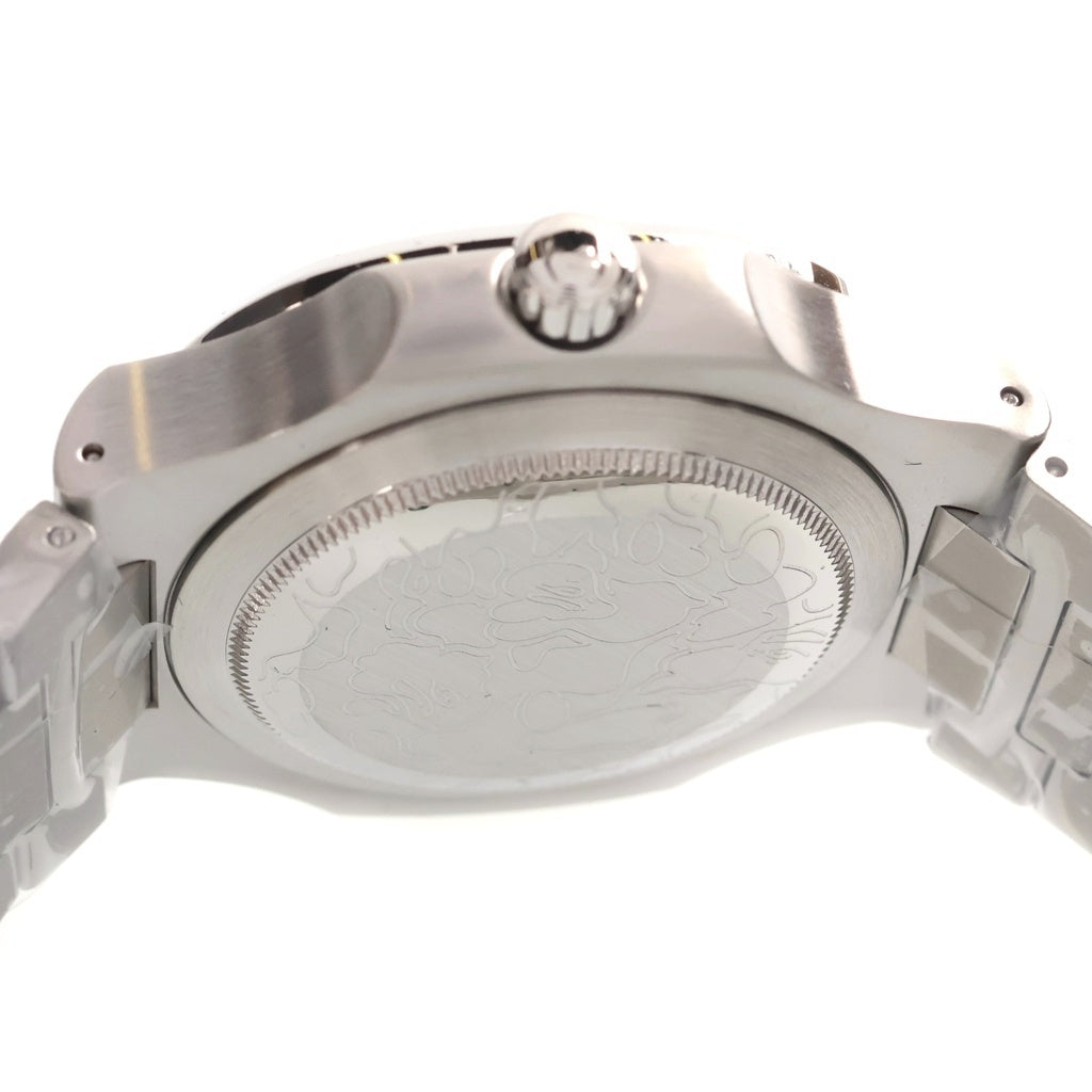 A BATHING APE(アベイシングエイプ) TYPE 10 BAPEX ♯1 黒文字盤 ウォッチ 腕時計 シルバー/ブラック 00WHK701302M