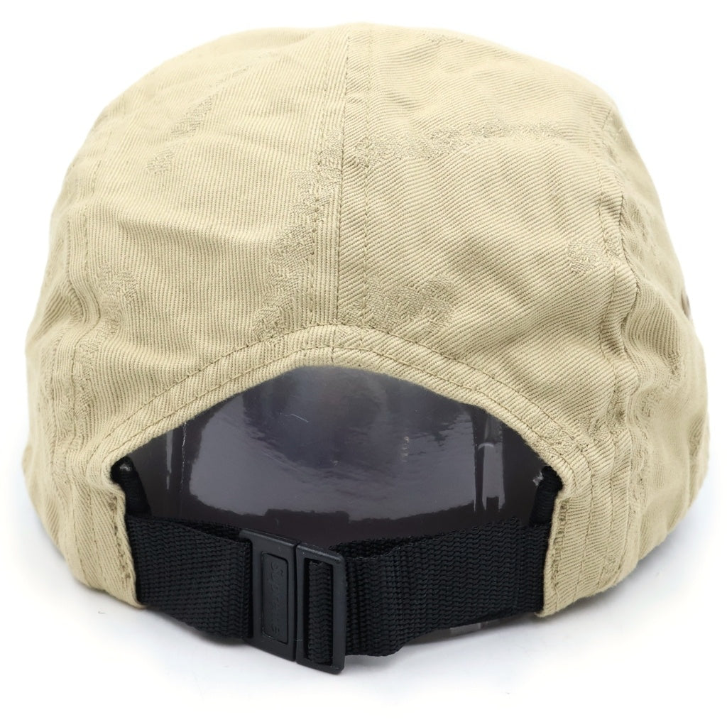 SUPREME(シュプリーム) 19AW Jacquard Logos Twill Camp Cap ジャガード ロゴ総柄 ツイルキャンプキャップ ブラック
