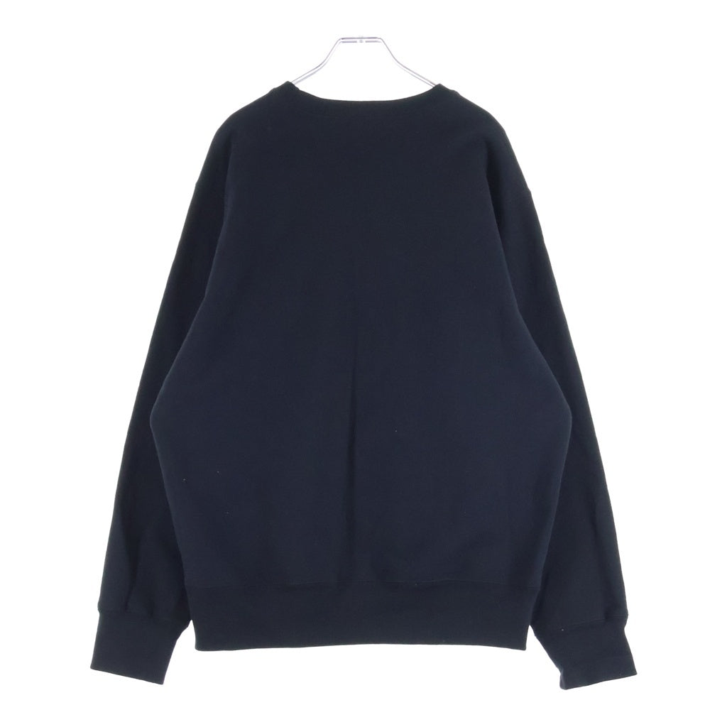 SUPREME(シュプリーム) 17AW ZigZag Stitch Panel Crewneck ジグザグステッチ ロゴ刺繍 クルーネック スウェットトレーナー ブラック