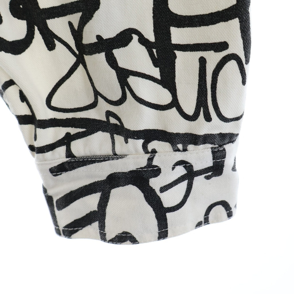 SUPREME(シュプリーム) 18AW ×COMME des GARCONS SHIRT Printed Canvas Chore Coat コムデギャルソンシャツ 総柄プリント キャンバス カバーオール デニムジャケット ホワイト