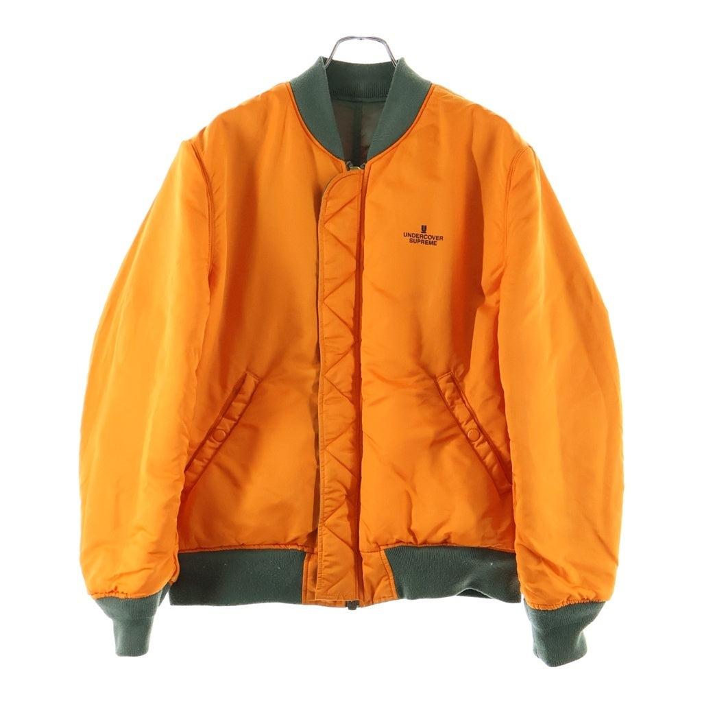SUPREME(シュプリーム) 16AW ×undercover reversible MA-1 アンダーカバー ロゴプリント リバーシブル ブルゾンジャケット カーキ/オレンジ