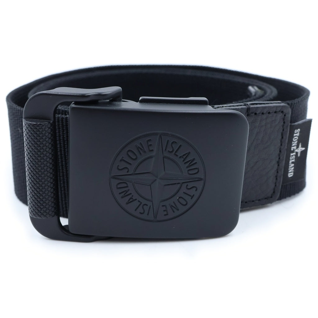 STONE ISLAND(ストーンアイランド) Compas Logo Buckle Nylon Belt コンパスロゴバックル ナイロンベルト ブラック L1S15930000
