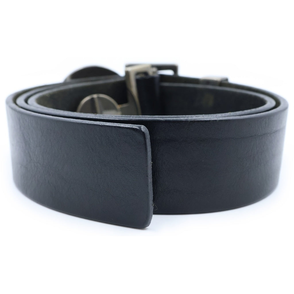 STONE ISLAND(ストーンアイランド) Compas Logo Buckle Leather Belt コンパスロゴバックル レザーベルト ブラック 551590190