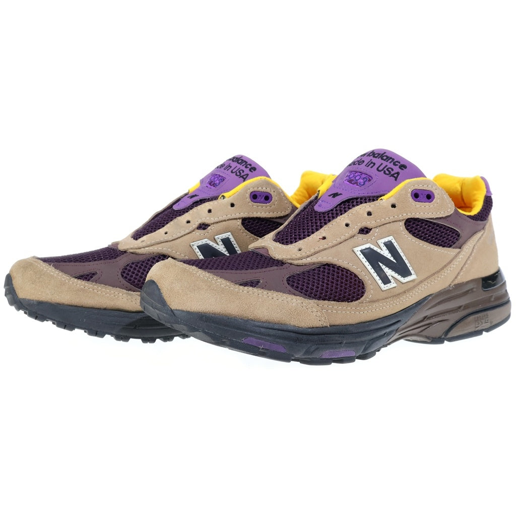 New Balance(ニューバランス) U993MU メッシュ スウェード ローカットスニーカー ブラウン/パープル US9.5/27.5cm