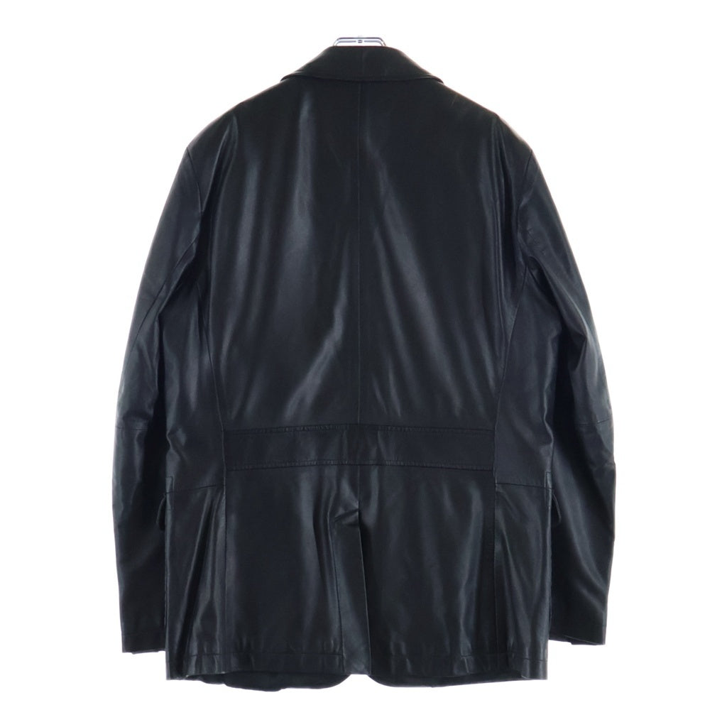 dunhill(ダンヒル) ノッチドラペル 3B ラムスキン レザージャケット ブラック PGK940-US656