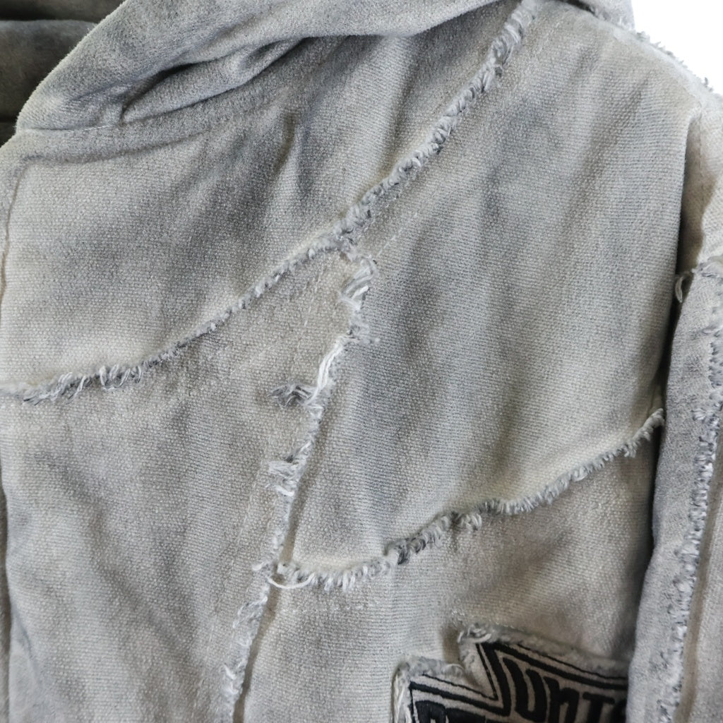 Personsoul(パーソンソール) DIRTY COTTON JACKET ブラッシング加工 フーディー オーバーサイズ 中綿ジャケット グレー HL6174