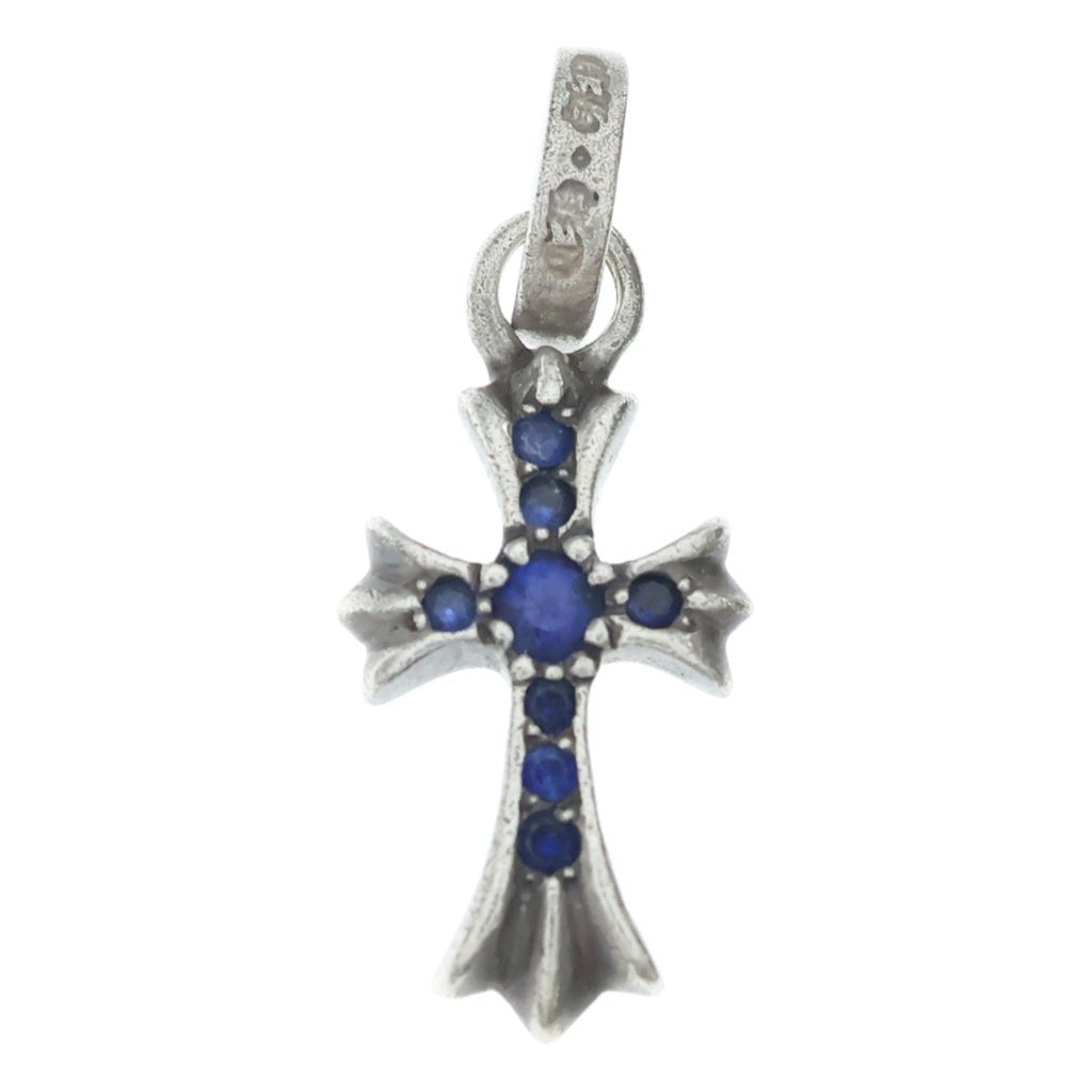 CHROME HEARTS(クロムハーツ) CRS BBYFAT P SAP ベイビーファットクロス PAVEサファイア ペンダントトップ シルバー BCA236