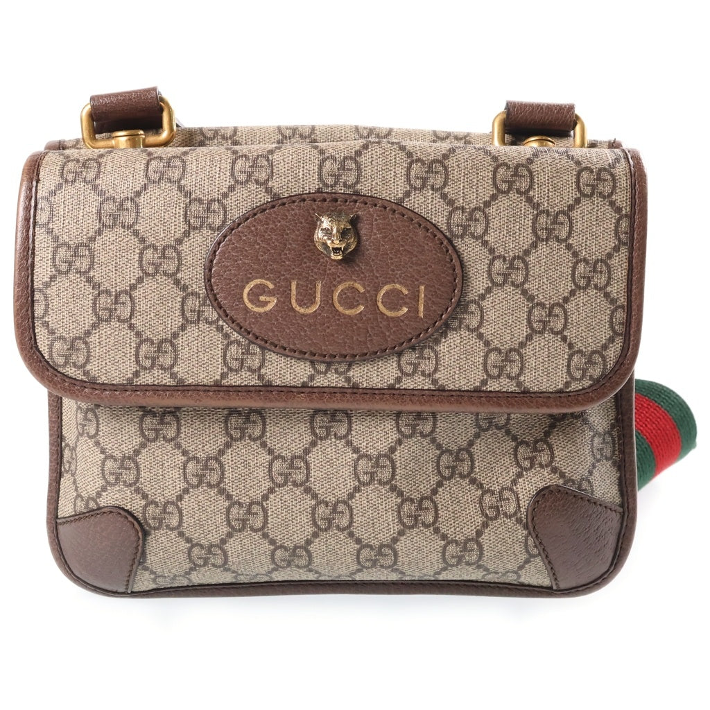 GUCCI(グッチ) GGスプリーム PVC スモール メッセンジャーバッグ ブラウン 501050 レディース