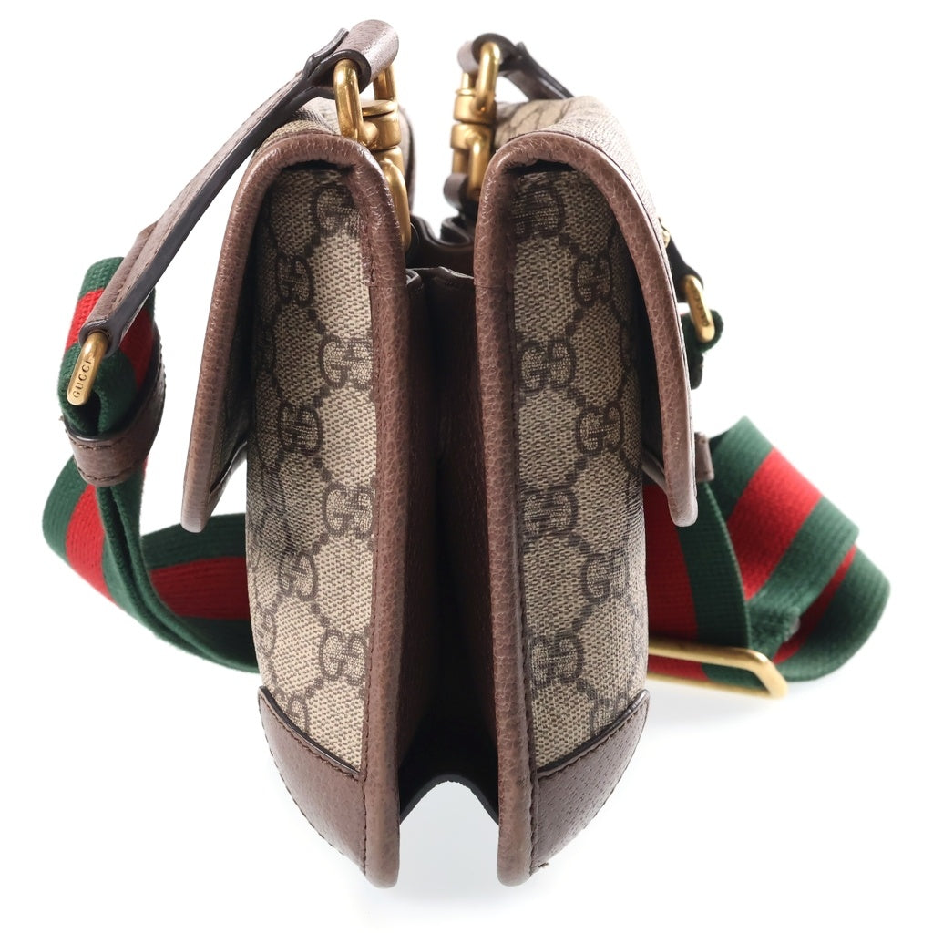 GUCCI(グッチ) GGスプリーム PVC スモール メッセンジャーバッグ ブラウン 501050 レディース