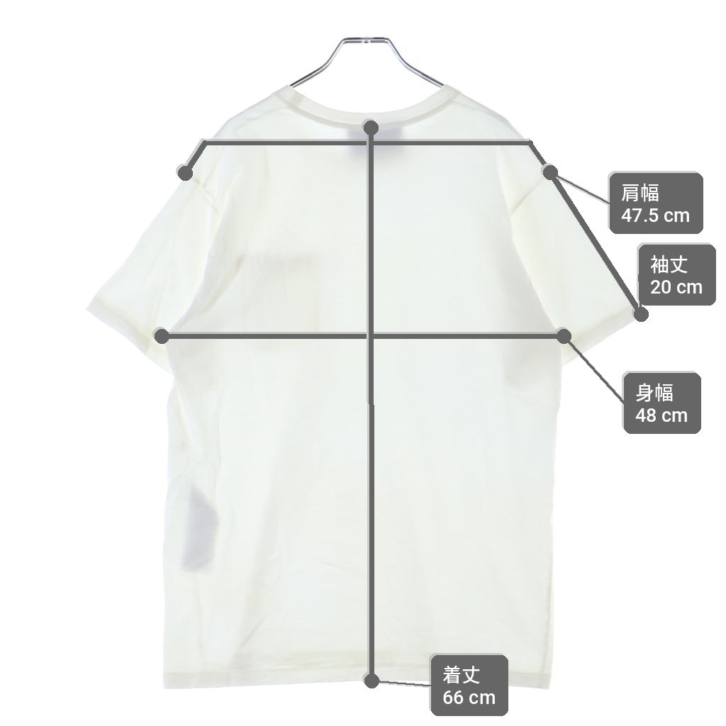 GUCCI(グッチ) フロントポケット ロゴエンブロイダリー クルーネック半袖Tシャツ カットソー ホワイト 673710 XJDVI