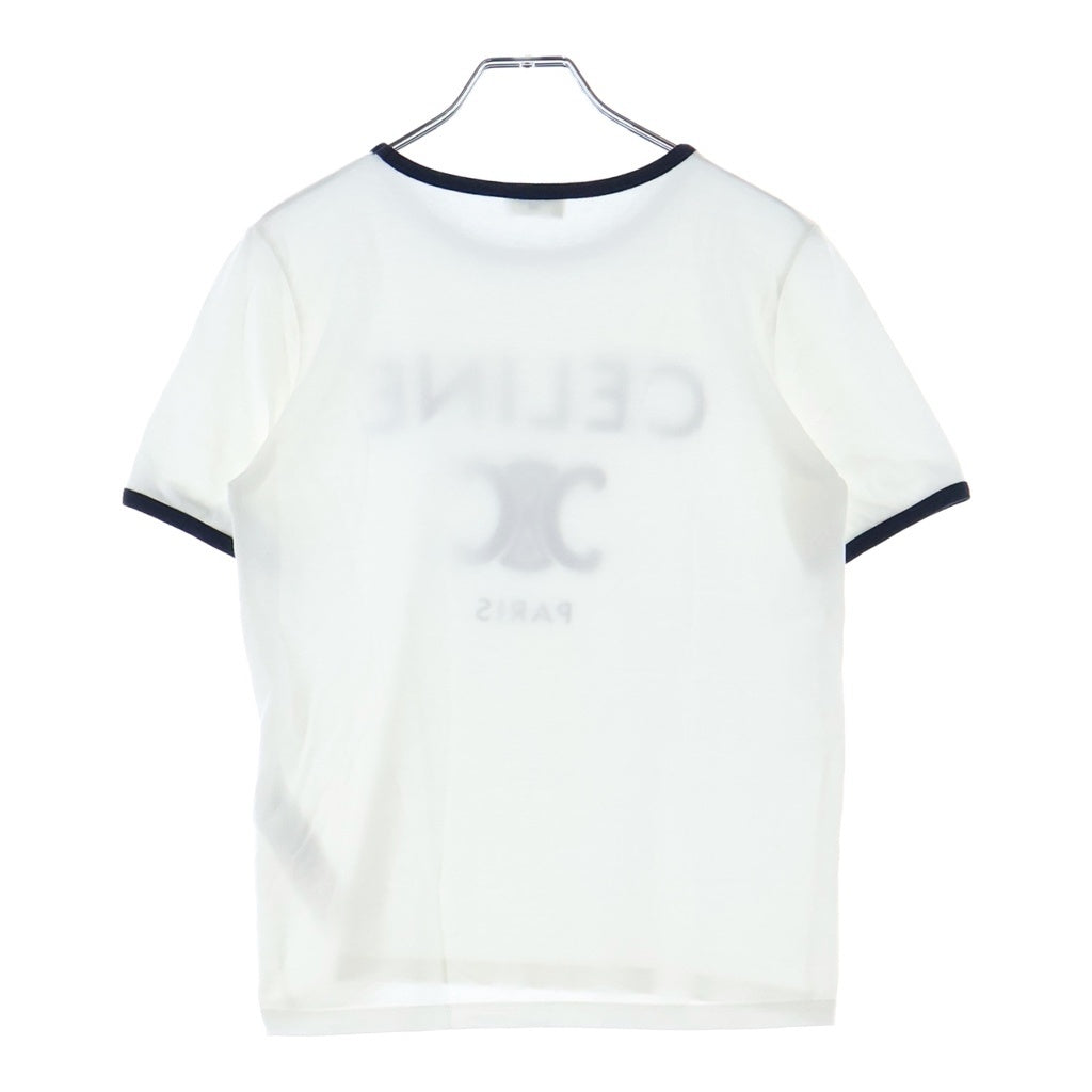 CELINE(セリーヌ) PARIS TEE パリス フロントロゴ プリント半袖Tシャツ カットソー ホワイト 2X872671Q