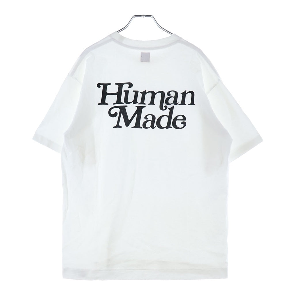 HUMAN MADE(ヒューマンメイド) ×Girls Dont Cry S/S LOGO TEE 両面ロゴプリント クルーネック半袖Tシャツ カットソー ホワイト