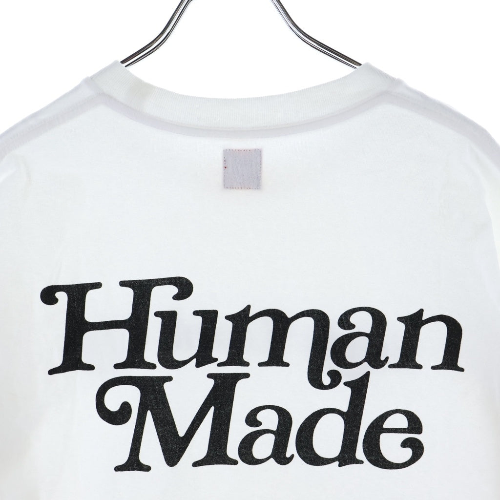 HUMAN MADE(ヒューマンメイド) ×Girls Dont Cry S/S LOGO TEE 両面ロゴプリント クルーネック半袖Tシャツ カットソー ホワイト