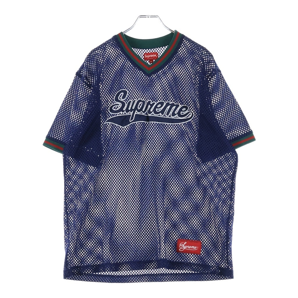 SUPREME(シュプリーム) 18SS Mesh Baseball Top メッシュ ベースボールTシャツ ナイロン ネイビー