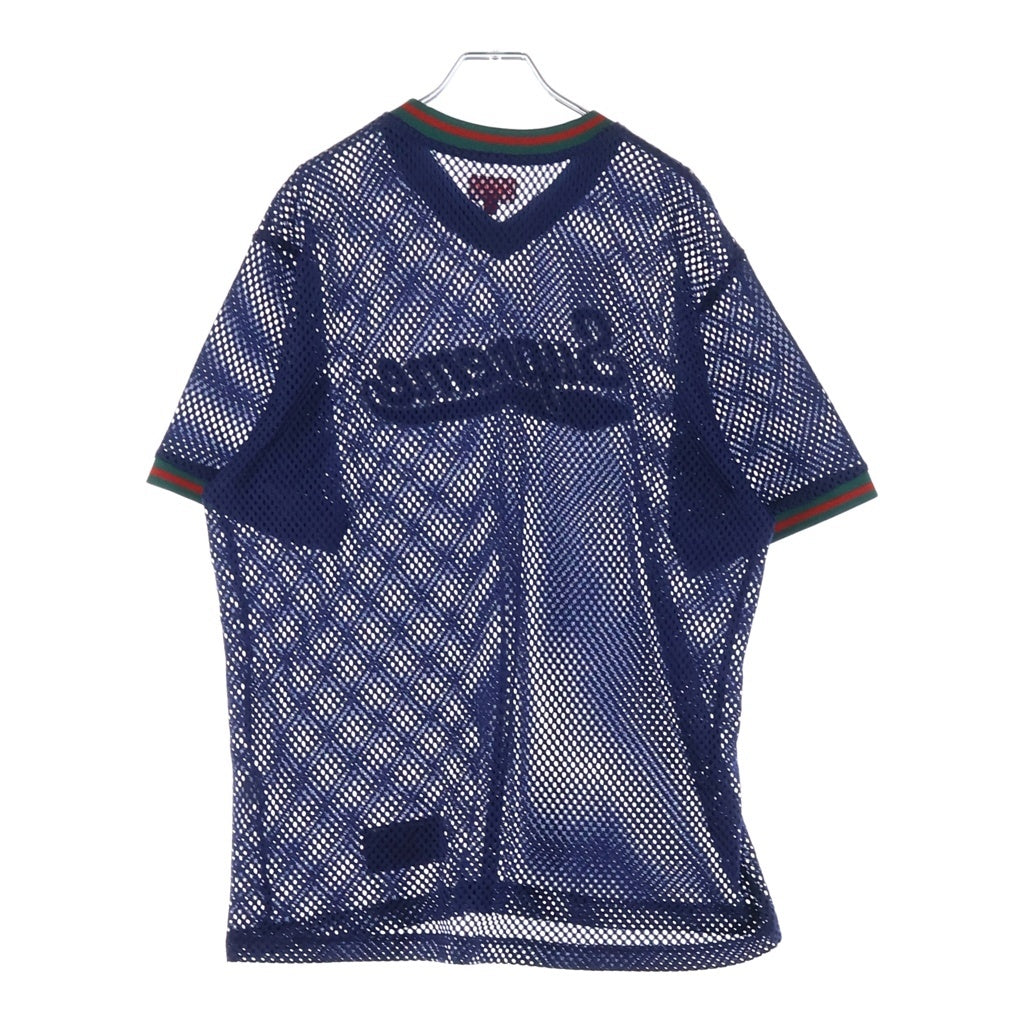 SUPREME(シュプリーム) 18SS Mesh Baseball Top メッシュ ベースボールTシャツ ナイロン ネイビー