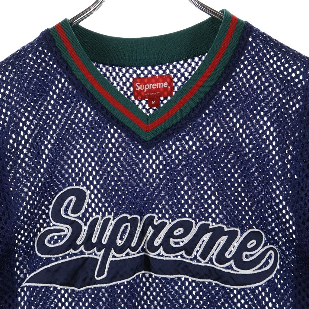 SUPREME(シュプリーム) 18SS Mesh Baseball Top メッシュ ベースボールTシャツ ナイロン ネイビー