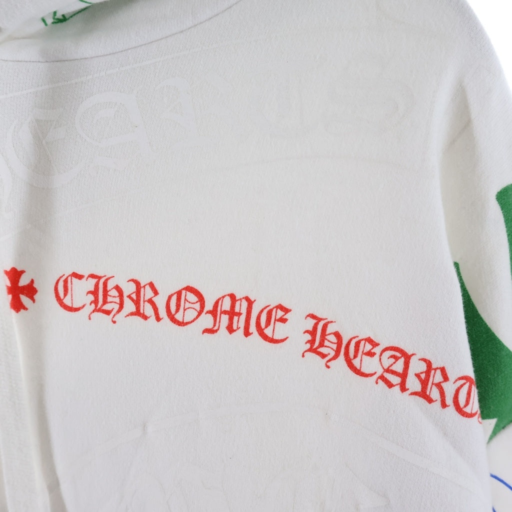 CHROME HEARTS(クロムハーツ) STENCIL HOODIE ステンシル フーディー 総柄 プリント プルオーバーパーカー ホワイト