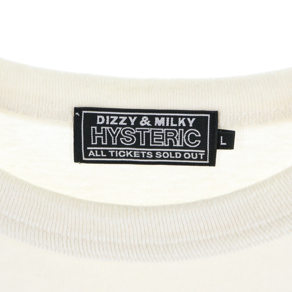 HYSTERIC GLAMOUR(ヒステリックグラマー) 25SS HYSTERIC LEAGUE ヒステリック リーグ フロントロゴプリント クルーネック半袖Tシャツ カットソー ホワイト 02251CT08