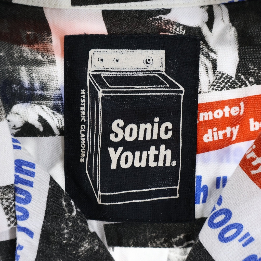 HYSTERIC GLAMOUR(ヒステリックグラマー) 22SS ×SONIC YOUTH GOO DEMOS ソニックユース グーデモス柄 オープンカラー 半袖シャツ マルチ 02221AH06