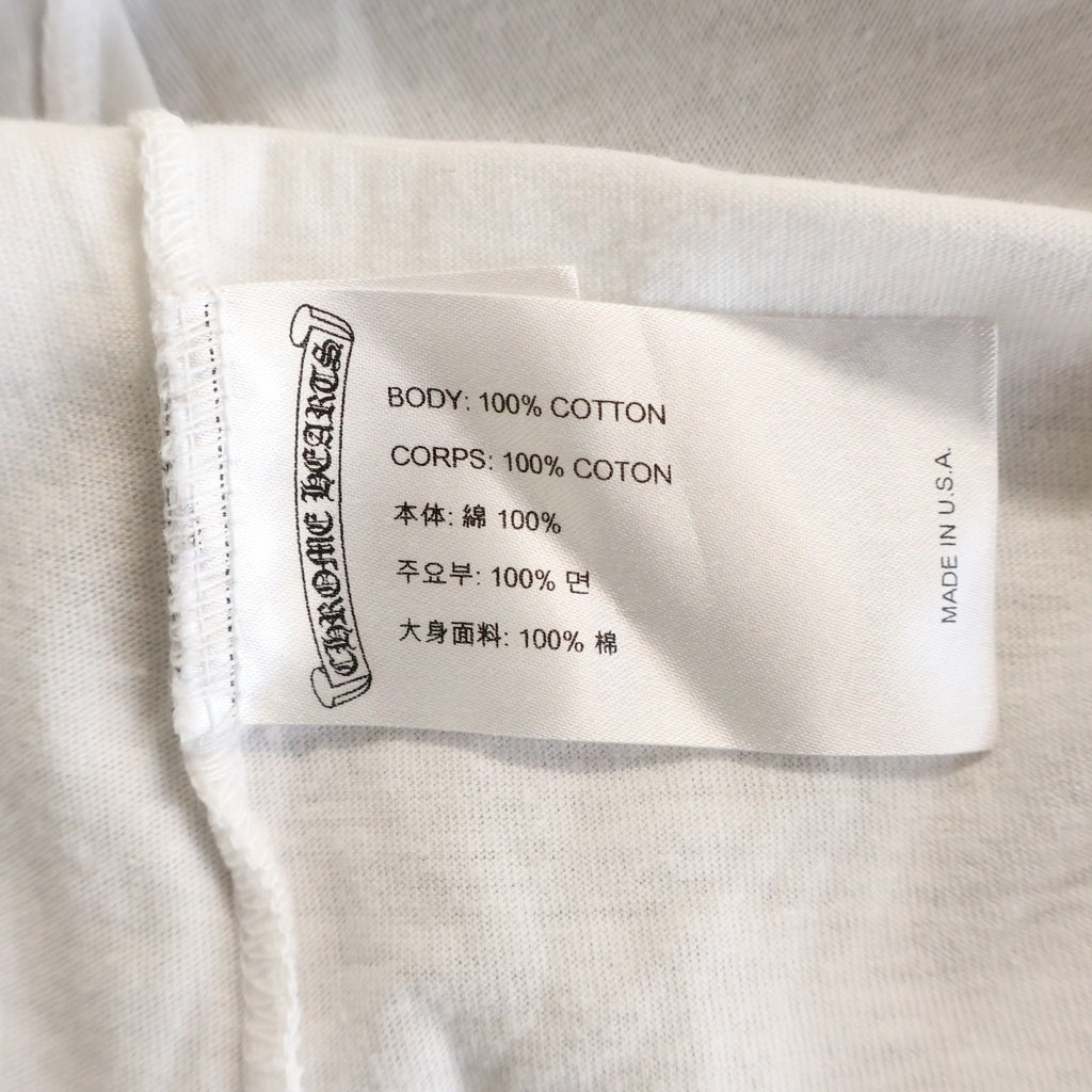 CHROME HEARTS(クロムハーツ) SCROLL LABEL T-SHIRT スクロールラベルプリント クルーネックポケット 半袖Tシャツ カットソー ホワイト