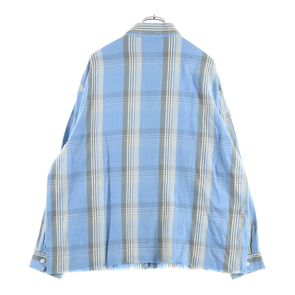 SAINT MICHAEL(セントマイケル) 23SS CHECK FRANNEL SHIRT チェックフランネル 長袖シャツ ライトブルー SM-S23-0000-040