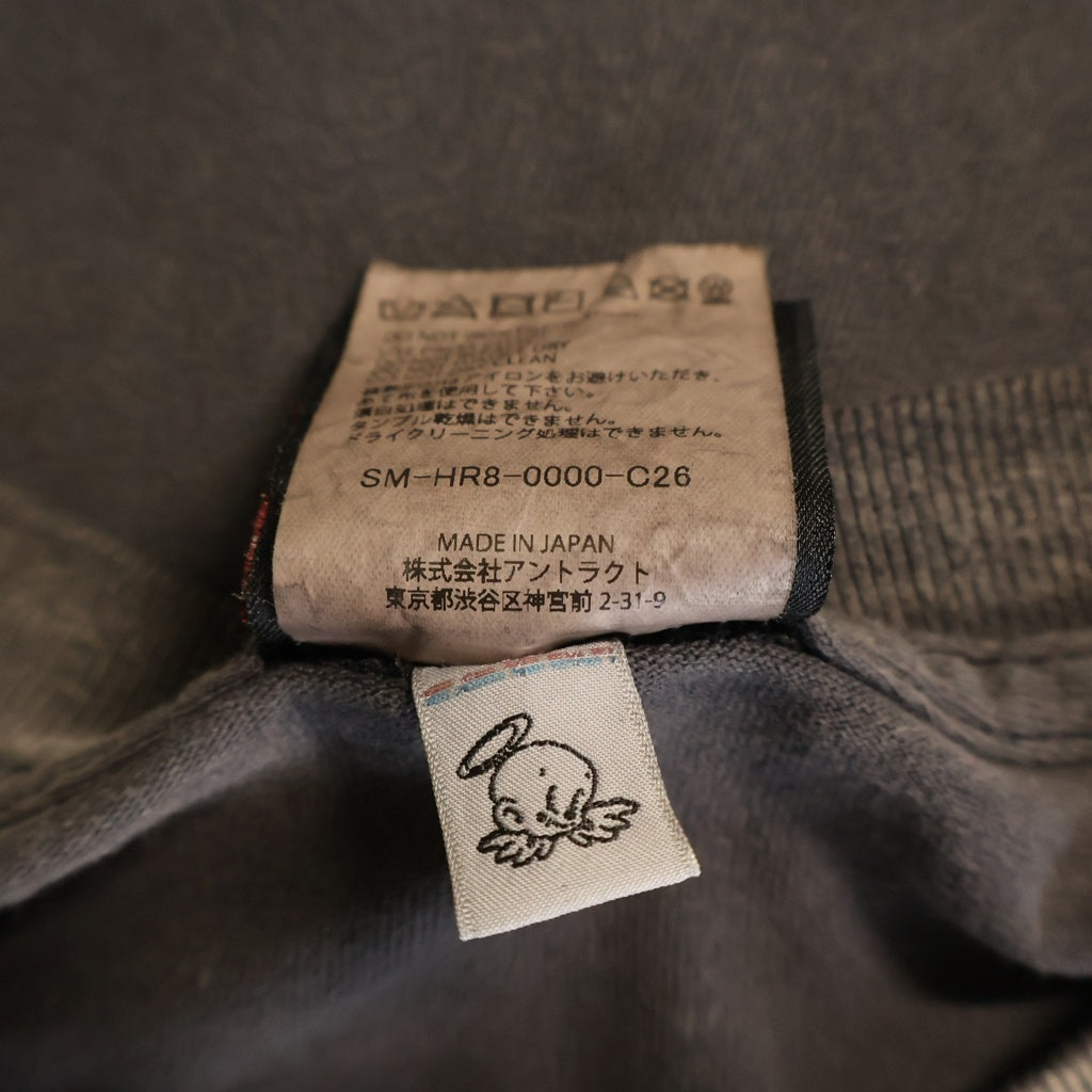 SAINT MICHAEL(セントマイケル) 25SS × Kosuke Kawamura KK_LS TEE/COMPLETE CONTRL 河村康輔 ヴィンテージ加工 両面プリント 長袖Tシャツ カットソー グレー SM-HR8-0000-C26