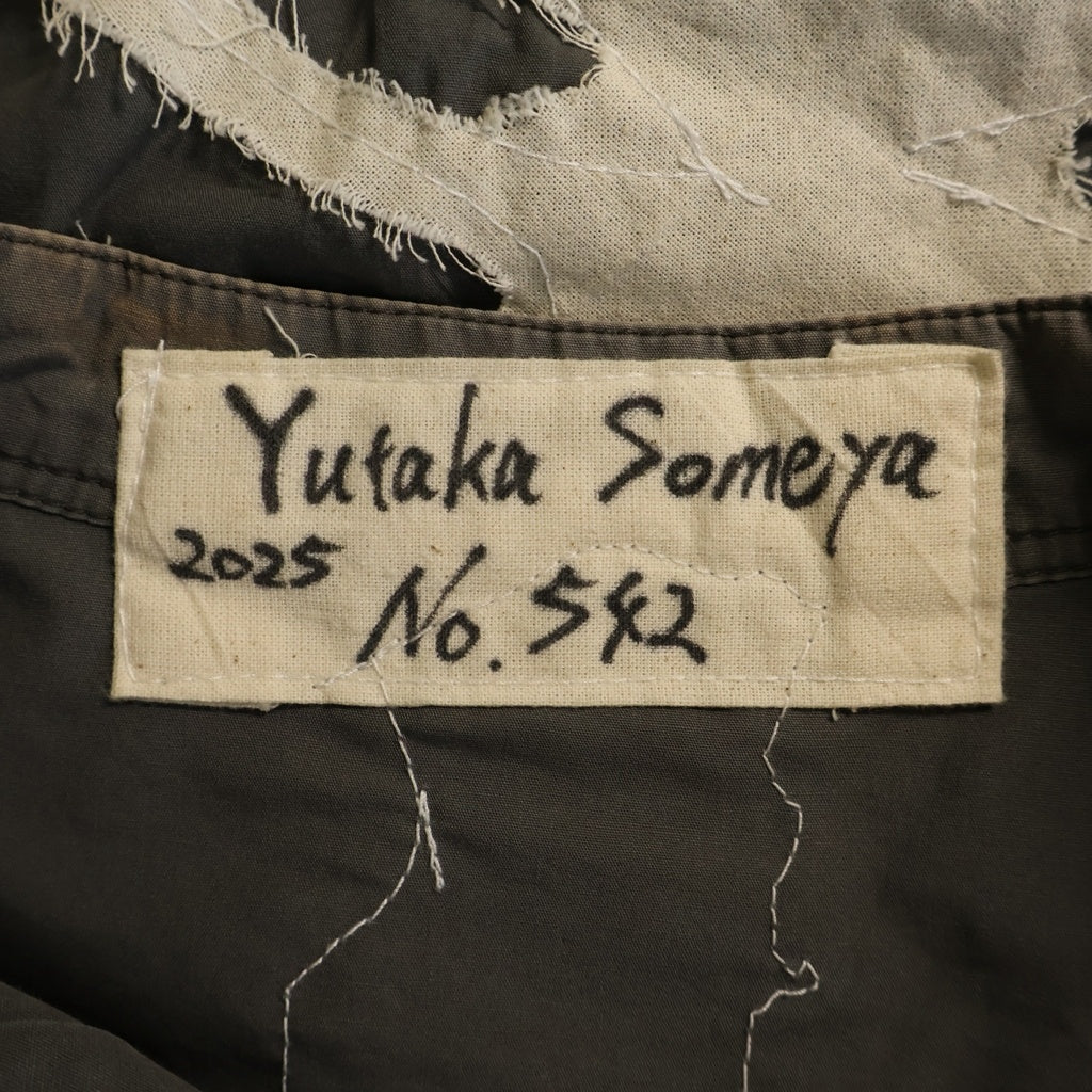YUTAKA SOMEYA(ユタカソメヤ) 2025 NO.542 ボーンデザイン ノーカラー 長袖シャツ ロングスリーブ グレー